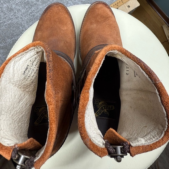 Free bird Spirit Suede Harness Moto Ankle Western Leather Boots Womens Sz 7 - Picture 7 of 10